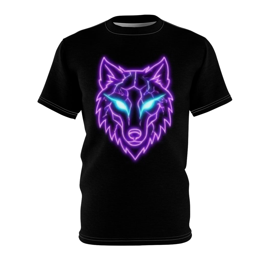 Neon Wolf Head Tee | Glowing Cyberpunk Wolf T-Shirt
