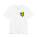 Drip Neon Smiley T‑Shirt — Green Melting Skull with Sunglasses Graphic