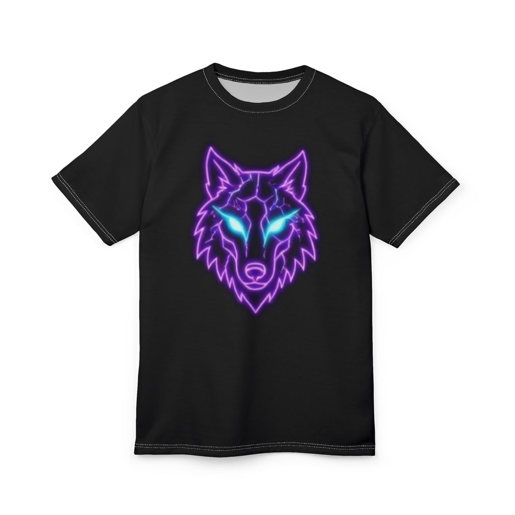 Neon Wolf Head Tee | Glowing Cyberpunk Wolf T-Shirt