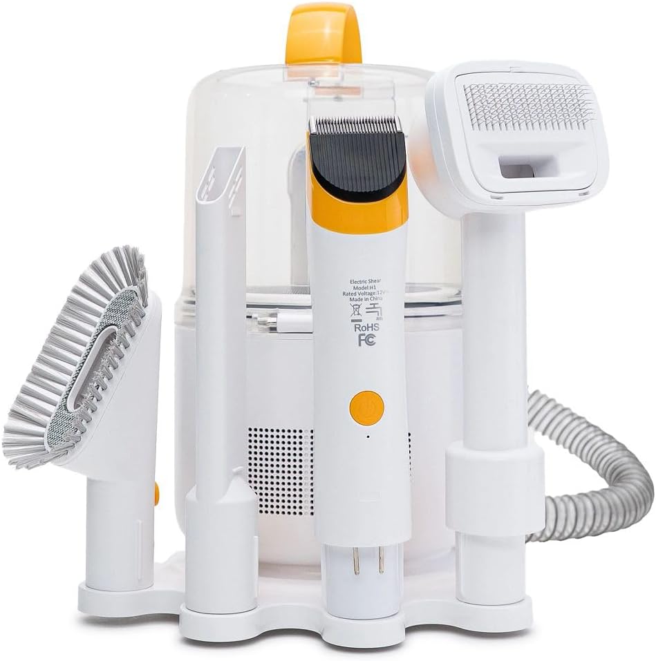 Helios - Low Noise, Light Weight, Strong Suction Pet Grooming & Vacuum - All-in-One Trimmer, De-Shedding & Cleaning System for Dogs & Cats