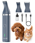 oneisall Dog Clippers with Double Blades,Cordless Small Pet Hair Grooming Trimmer,Low Noise for Trimming Dog's Hair Around Paws, Eyes, Ears, Face, Rump (White)